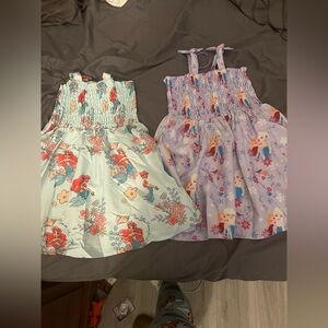Disney Bow Strap Smocked Summer Dress 3T The Little Mermaid/Frozen Bundle NWOT